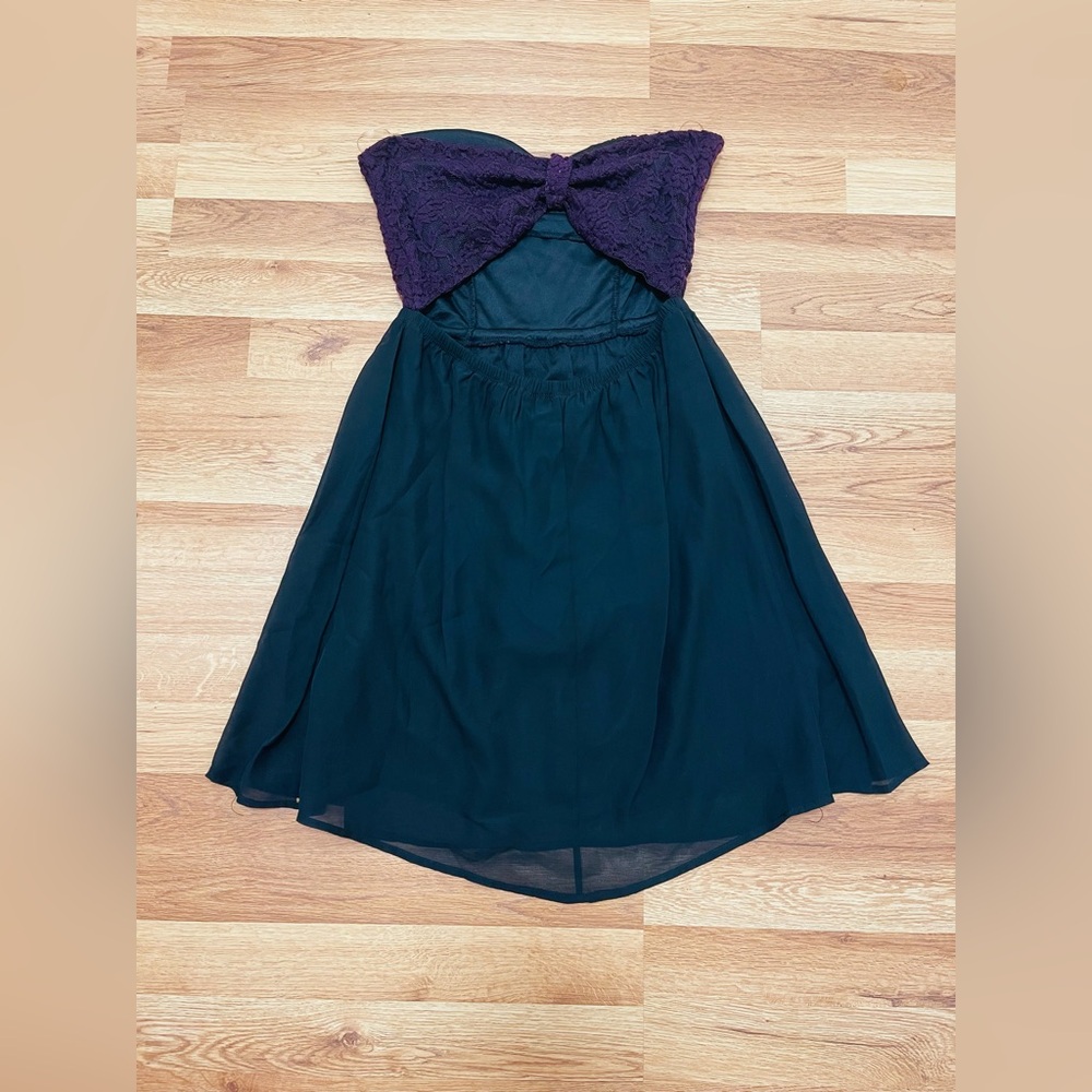 Elegant Purple and Black Lace Dress